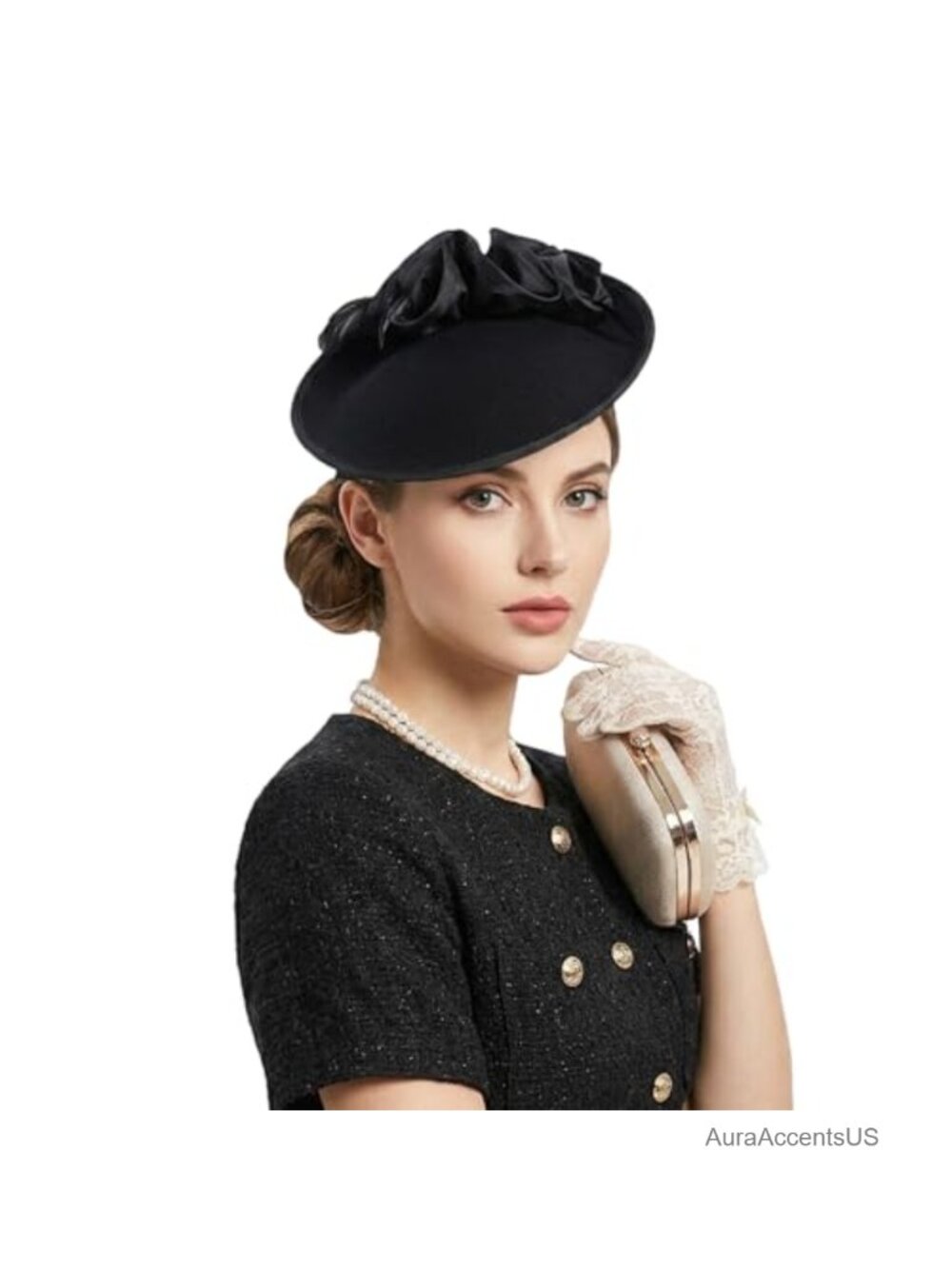 Wool Felt Pillbox Fascinator Hat for Church Derby Wedding Party